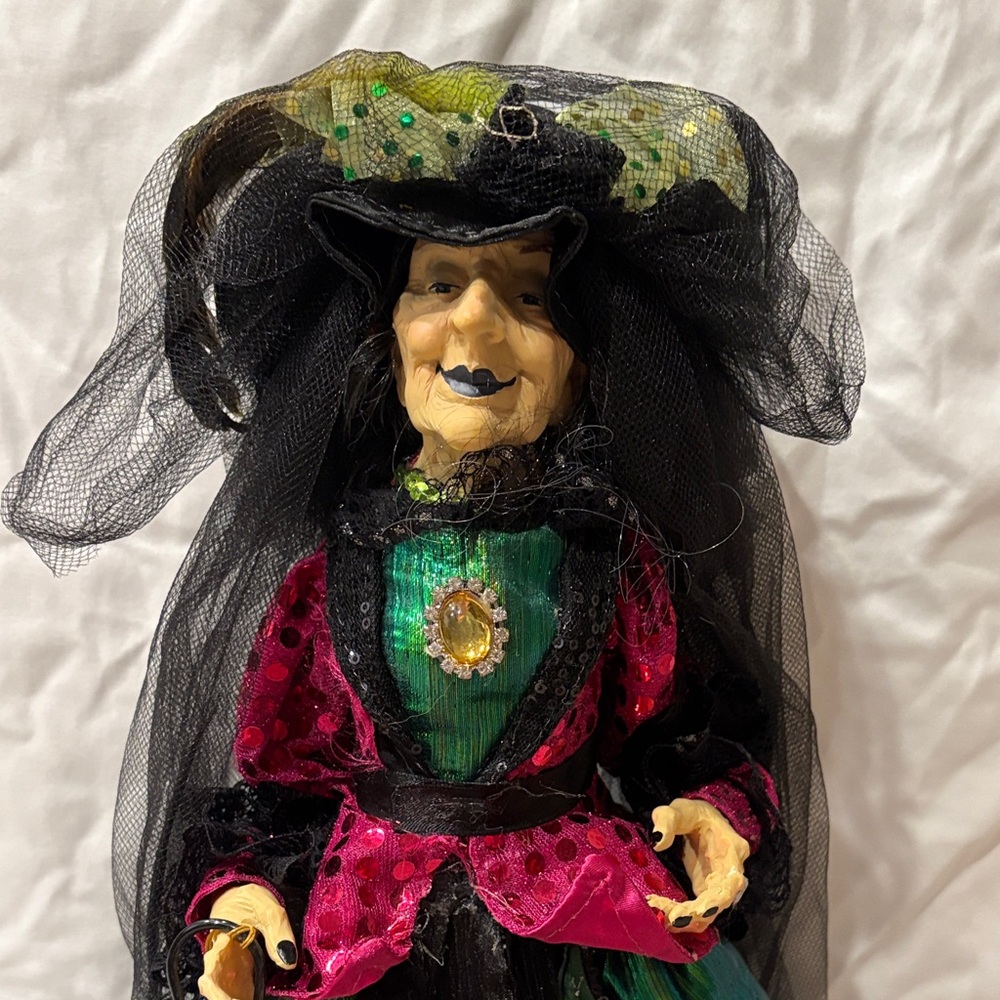 Colorful Witch Doll with Black Veil
